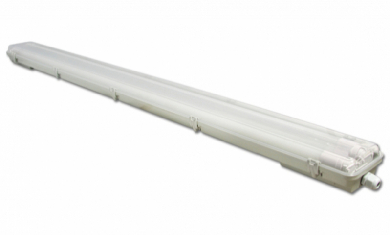 MasterLED 120 cm-es armatúra 2x18 W-os víztiszta fedéllel hideg fehér LED fénycsövekkel
