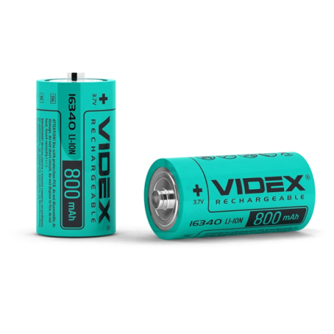 Videx Li-ion 16340 800mAh üjratölthető akkumlátor 1db/ csomag