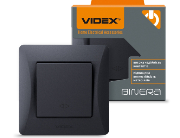 Videx Binera fekete színű keresztváltó kapcsoló (107)
