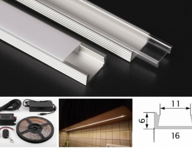 LEDmaster Prémium Vízálló hideg fehér 120 LED/méteres LED szalag szett, konyhapult ...