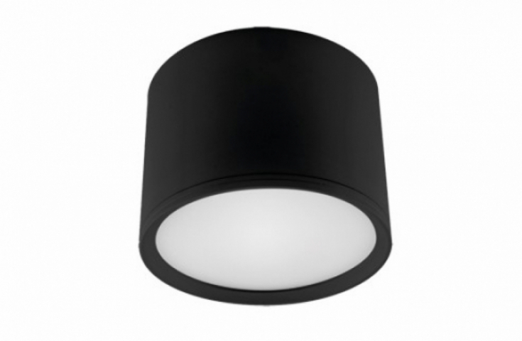 Strühm Rolen 7 W-os ø100 mm fekete színű kerek natúr fehér mennyezeti lámpa IP20-as ...