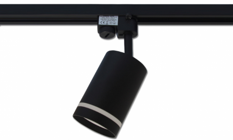 MasterLED Ring sínre szerelhető lámpa GU10-es foglalattal, matt fekete 