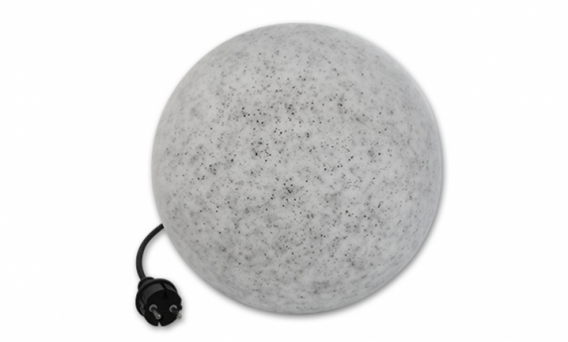 MasterLED Kula földbe szúrható 30 cm-es kerti gömb, E27-es foglalattal, kő színű