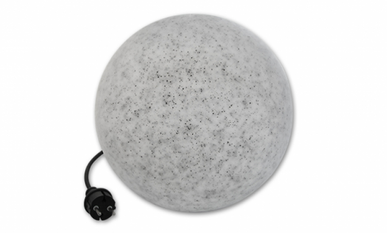 MasterLED Kula földbe szúrható 30 cm-es kerti gömb, E27-es foglalattal, kő színű