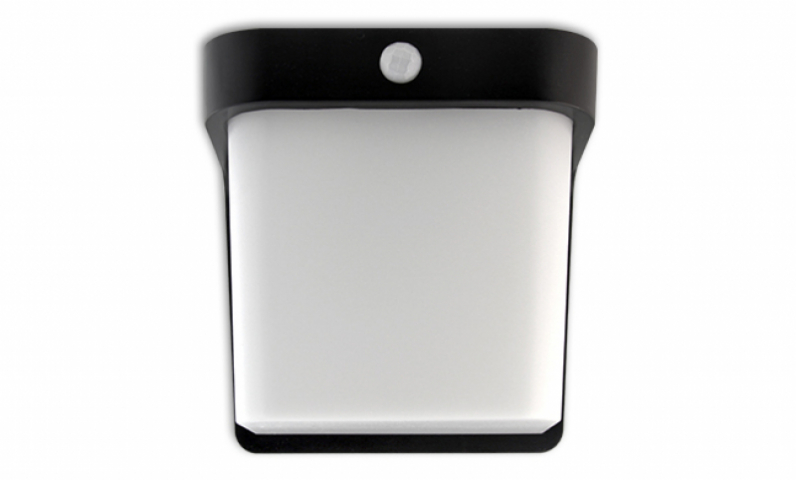 MasterLED Corgi 12 W-os, 170x170x146cm-es natúr fehér, fekete oldalfali lámpa mozgásérzékelős