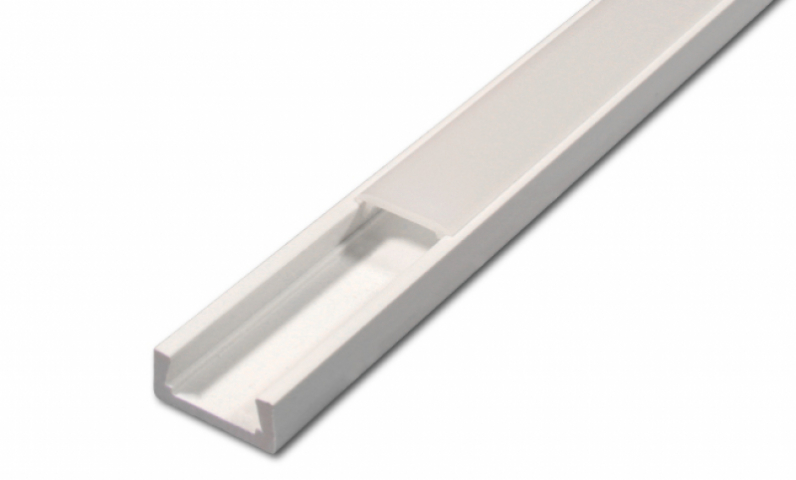 MasterLED Felületre szerelhető PVC profil opál fedéllel 2 méteres szál fehér 