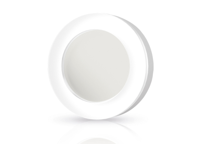 Videx Art 15 W-os ø190 mm kerek natúr fehér, fehér mennyezeti lámpa IP65-ös védettségű