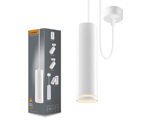 Videx TATUM fehér függesztett lámpa keret, GU10-es foglalattal 
