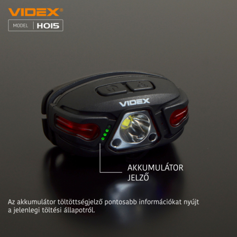 Videx LED Fejlámpa, natúrfehér újratölthető akkumulátorral H015