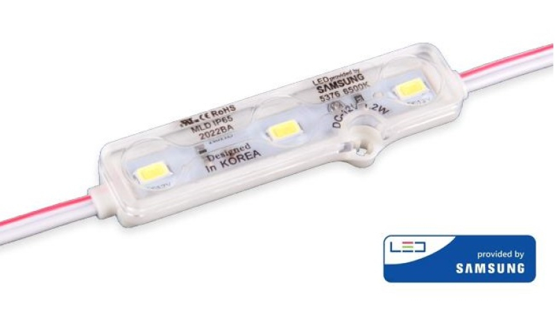 MasterLED 3 LED/db 12 V-os vízálló hideg fehér víztiszta LED modul 