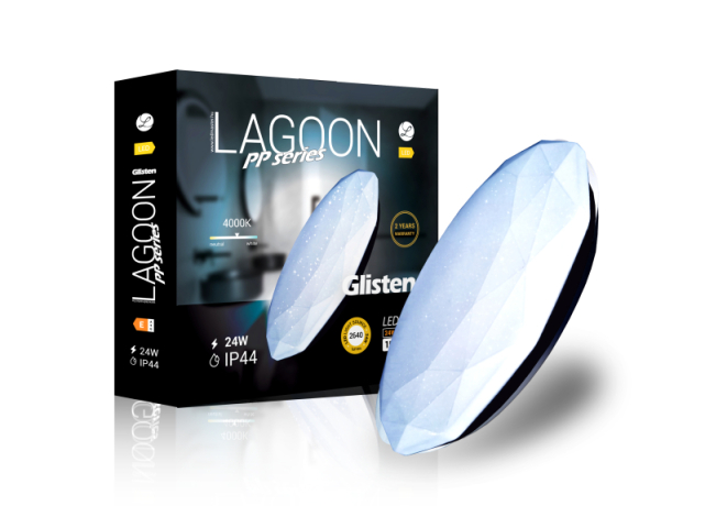 Lagoon PP series Glisten 24 W-os ø390 mm kerek natúr fehér mennyezeti lámpa IP44-es ...