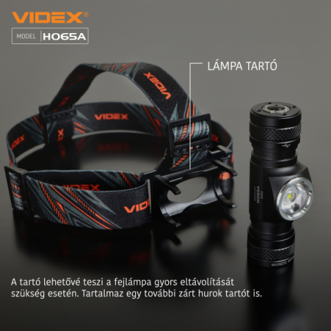 VIDEX Fejlámpa tölthető akkumulátorral -H065A