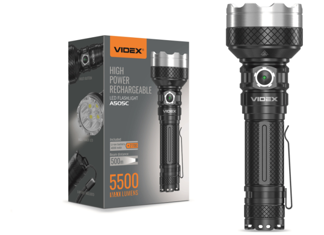 VIDEX Hordozható LED zseblámpa  A505C 