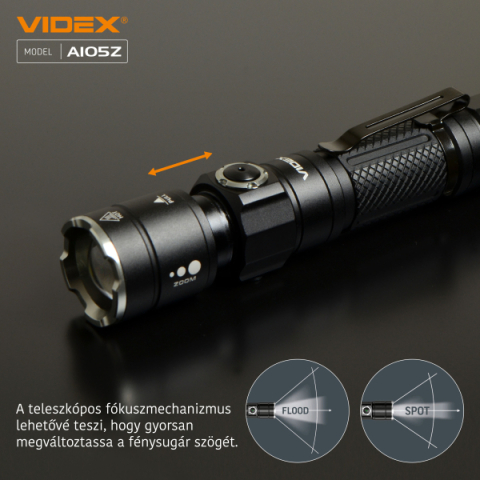 VIDEX akkumulátoros hordozható zseblámpa VLF-A105Z