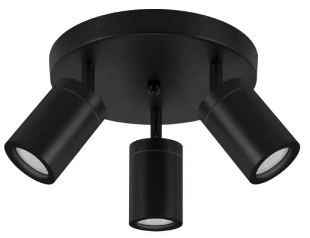 Strühm Tenor 3C fekete színű fürdőszobai lámpa GU10-es foglalattal 