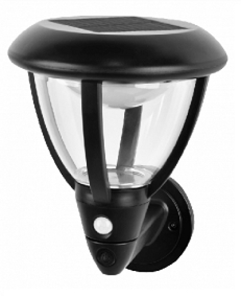 EcoLight Napelemes fali lámpa mozgásérzékelővel és alkonykapcsolóval SOE-3