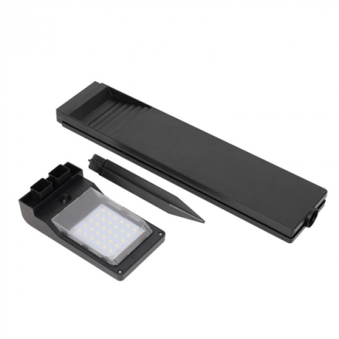 EcoLight Leszúrható fekete napelemes lámpa, 40 cm, SSO-2