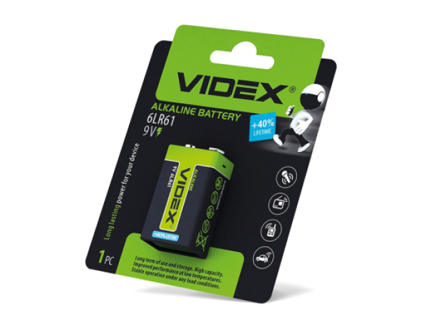 Videx 6LR61/9V/B alkáli elem 1db/ csomag 