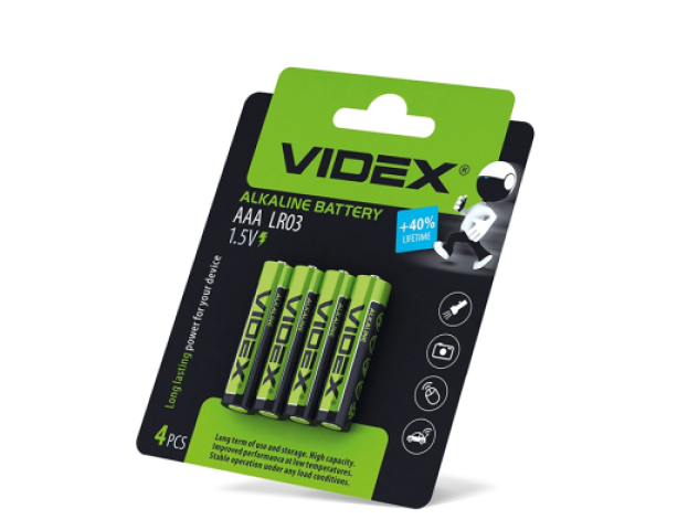 Videx LR03/AAA alkáli elem (darabár, min. rendelhető mennyiség 4 db) 