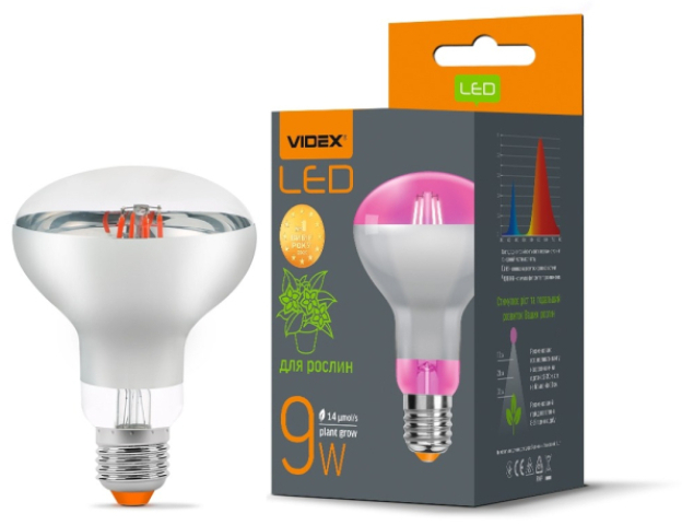 Videx Filamentszálas 9W-os LED növénynevelő E27-es foglalattal 