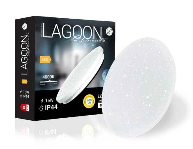 Lagoon Skinande 16 W-os ø230 mm kerek natúr fehér mennyezeti lámpa IP44-es védettségű 