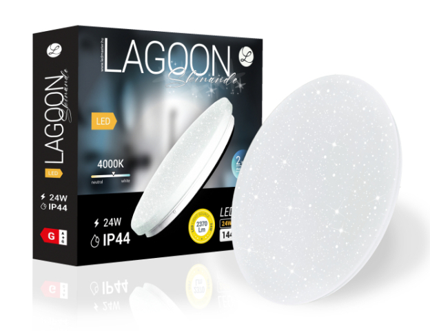 Lagoon Skinande 24 W-os ø320 mm kerek natúr fehér mennyezeti lámpa IP44-es védettségű 