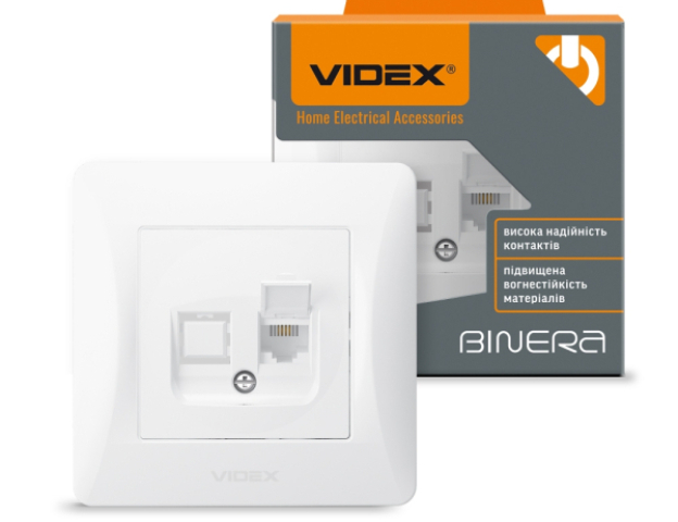Videx Binera CAT3 fehér színű fali telefoncsatlakozó aljzat (20/120) 