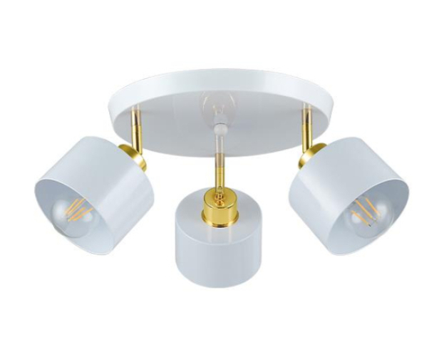 MasterLED Elza 3xE27 foglalatú kerek állítható fehér/arany színű mennyezeti lámpa 
