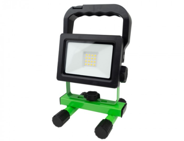 EcoLight 10 W-os natúrfehér hordozható LED reflektor, újratölthető akkumlátorral 