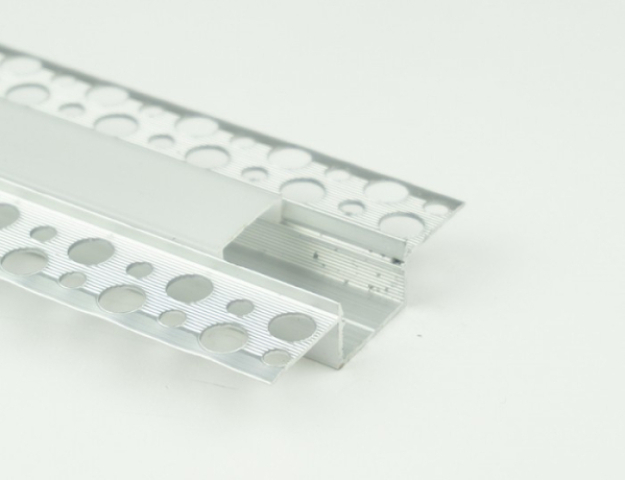 EcoLight Gipszkartonba süllyeszthető aluprofil 17 mm széles, 2 méteres szál, opál ...