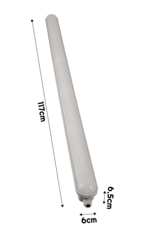 Berge 40 W-os falon kívüli 120 cm-es por- és páramentes lámpa, IP65, 4500K, 4800lm