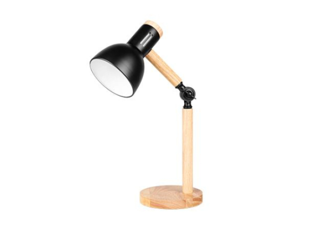 MasterLED Woody asztali  lámpa fekete/tölgy színben, E27-es foglalattal