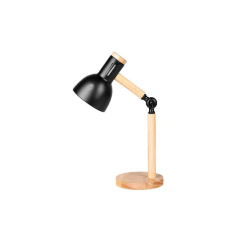 MasterLED Woody asztali  lámpa fekete/tölgy színben, E27-es foglalattal