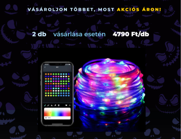 Halloween-i LED szalag akció 2 db-os csomag 