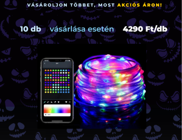 Halloween-i LED szalag akció 10 db-os csomag 