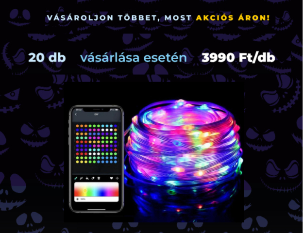 Halloween-i LED szalag akció 20 db-os csomag 