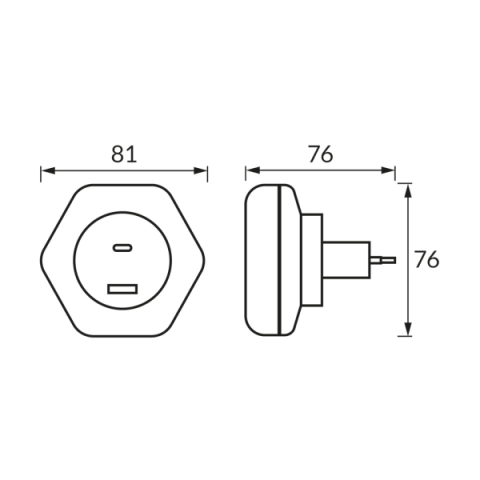 Strühm Ozil LED 0,3 W-os led irányfény, USB C+A csatlakozóval