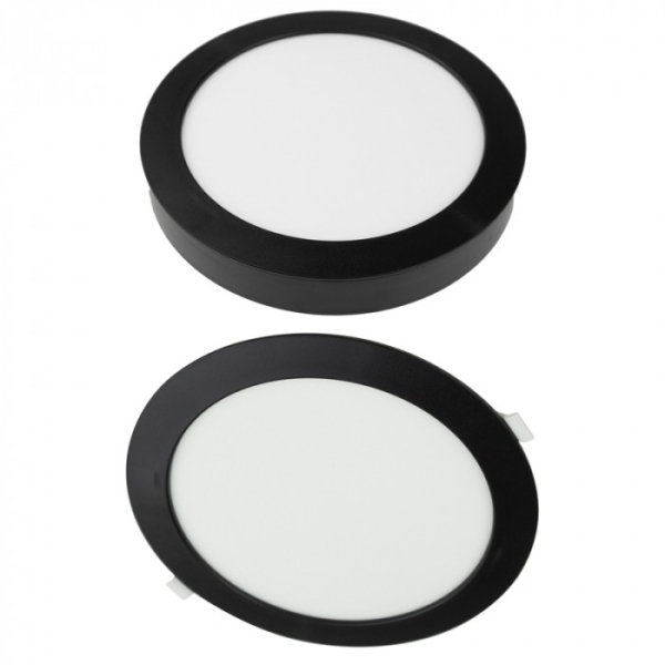 Ecolight 24W-os, kerek alakú, CCT, fekete, süllyesztett és felületre szerelhető ...